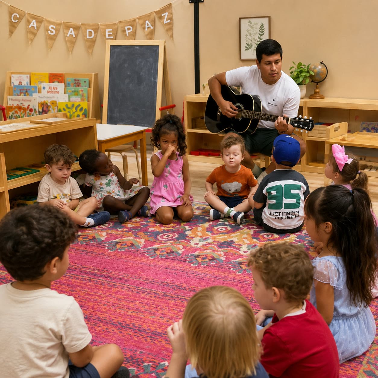 Children gathered together for community circle