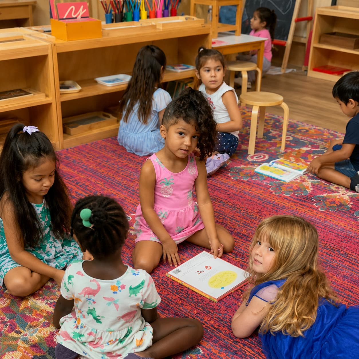 A child enjoying stories and quiet reading time